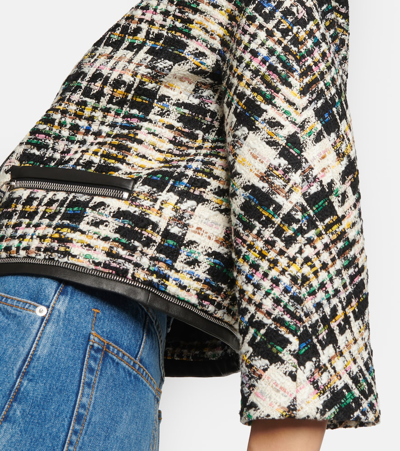 Shop Alexander Mcqueen Checked Tweed Jacket In Multicoloured