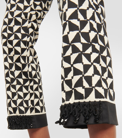 's Max Mara Geometric-pattern Print Cropped Trousers In Black