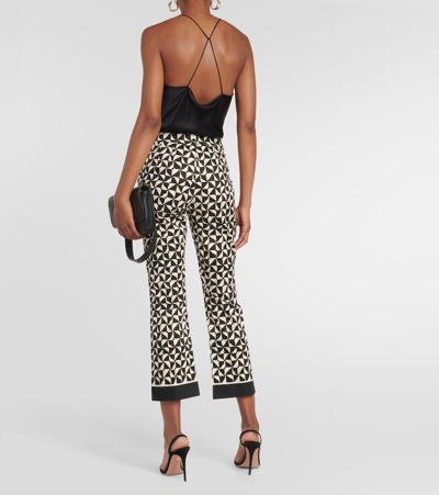 's Max Mara Geometric-pattern Print Cropped Trousers In Black