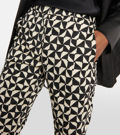 's Max Mara Geometric-pattern Print Cropped Trousers In Black