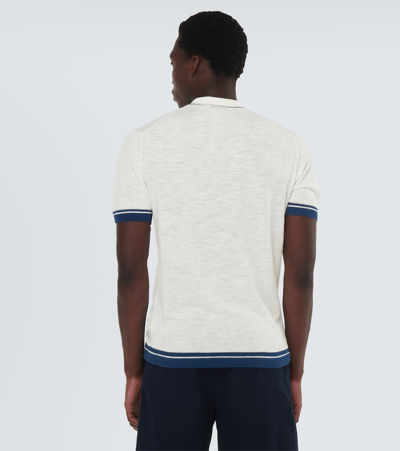 Shop Orlebar Brown Maranon Cotton And Linen-blend Polo Shirt In White