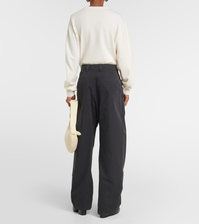 Shop Lemaire Cotton Chinos In Green