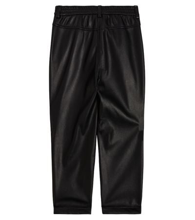 Shop Monnalisa Faux Leather Pants In Black