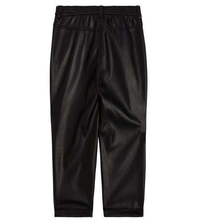 Monnalisa Faux Leather Pants In Black