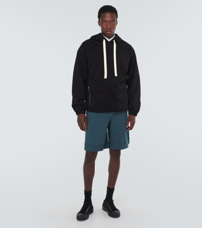 Shop Jil Sander Cotton-blend Hoodie In Black