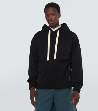 Shop Jil Sander Cotton-blend Hoodie In Black