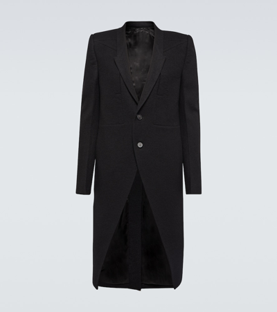 Shop Rick Owens Fogpocket Neue Virgin Wool Coat In Black