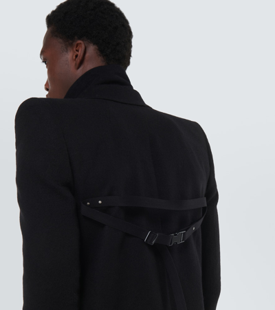 Shop Rick Owens Fogpocket Neue Virgin Wool Coat In Black