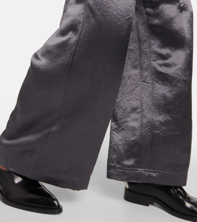 Max Mara Acanto Satin Wide Pants In Grey