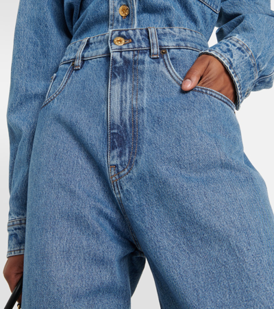 Miu Miu High-rise Wide-leg Jeans In Blau
