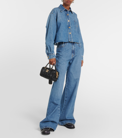 Miu Miu High-rise Wide-leg Jeans In Blau