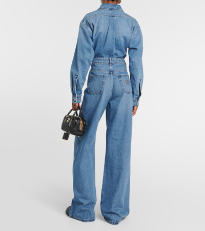 Miu Miu High-rise Wide-leg Jeans In Blau