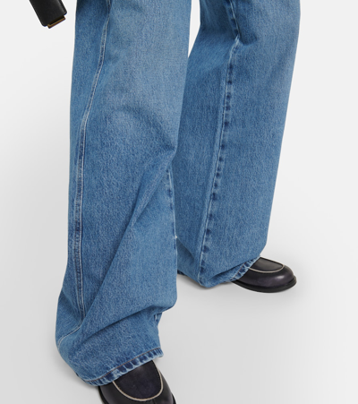 Miu Miu High-rise Wide-leg Jeans In Blau