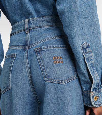 Miu Miu High-rise Wide-leg Jeans In Blau