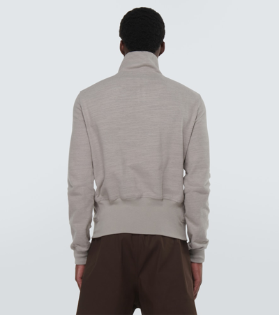 Shop Rick Owens Asymmetric Cotton Sweatshirt Jersey In Beige