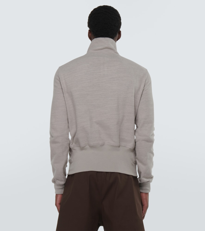 Rick Owens Asymmetric Cotton Sweatshirt Jersey In Beige