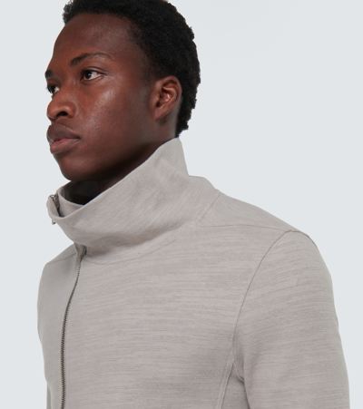 Shop Rick Owens Asymmetric Cotton Sweatshirt Jersey In Beige