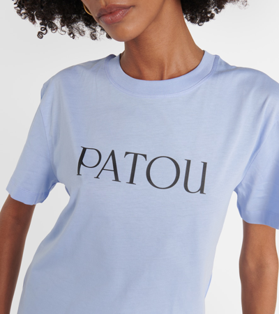 Shop Patou Logo Cotton Jersey T-shirt In Blue