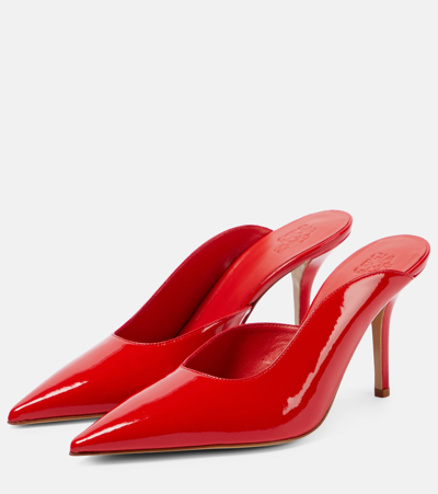 Shop Gia Borghini Abella Patent Leather Mules In Red