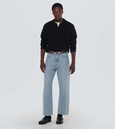 Our Legacy Fine Knit Polo Sweater In Black