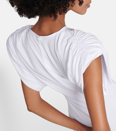 Shop Wardrobe.nyc Ruched Jersey Minidress In White