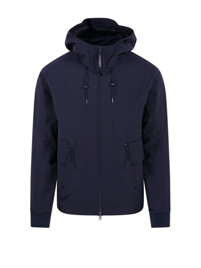 Shop C.p. Company Drawstring Hooded Jacket In Blue