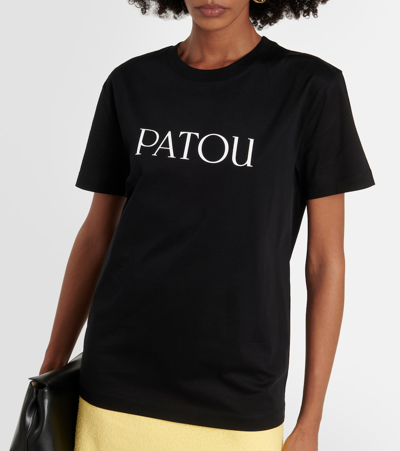 Shop Patou Logo Cotton Jersey T-shirt In Black