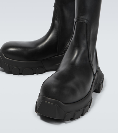 Shop Rick Owens Tractor Leather Ankle Boots In Black