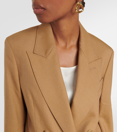 Max Mara Mirko Wool Blend Twill Overs Jacket In Brown