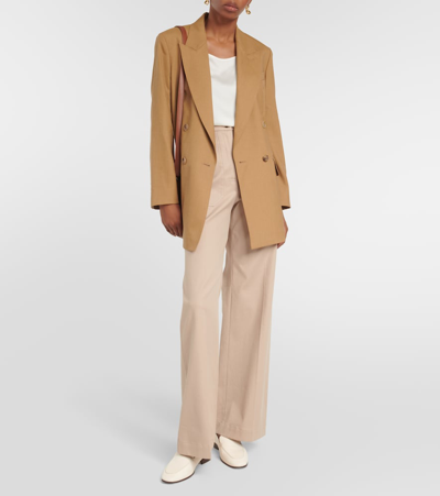 Max Mara Mirko Wool Blend Twill Overs Jacket In Brown