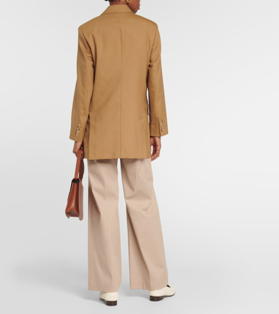 Max Mara Mirko Wool Blend Twill Overs Jacket In Brown