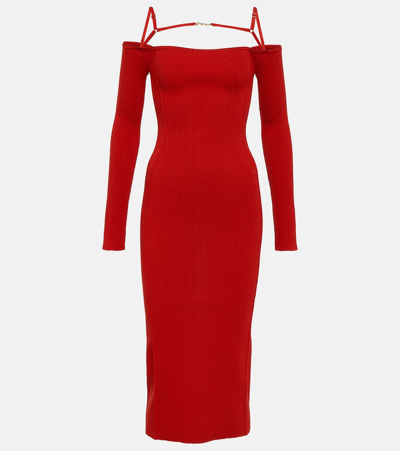 Shop Jacquemus La Robe Sierra Midi Dress In Red