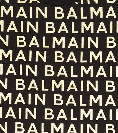 Balmain Logo Cotton Jersey T-shirt In Black