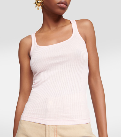 Shop Jacquemus Le Caraco Cotton Jersey Tank Top In Pink