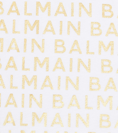 Shop Balmain Logo Cotton Jersey T-shirt In White