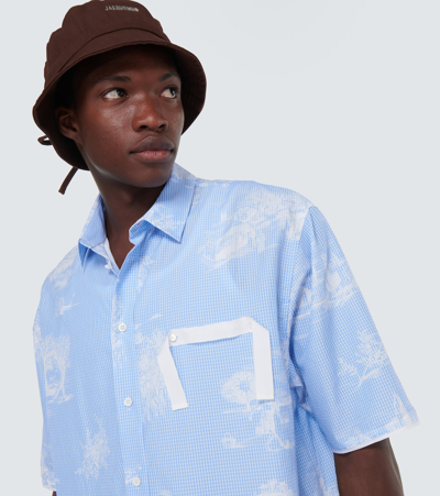 Shop Jacquemus La Chemise Cabri Printed Shirt In Blue
