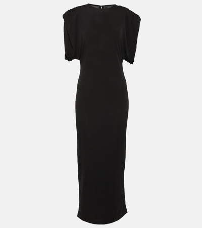 Shop Wardrobe.nyc Ruched Jersey Midi Dress In Black