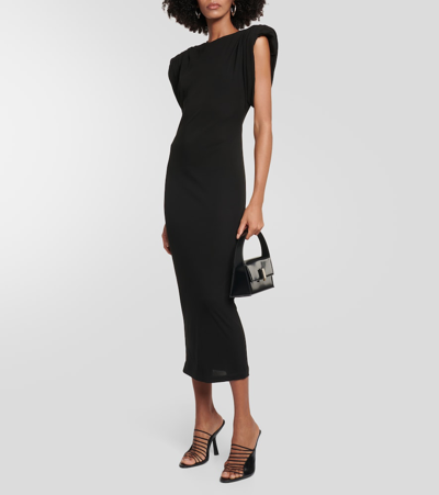 Shop Wardrobe.nyc Ruched Jersey Midi Dress In Black