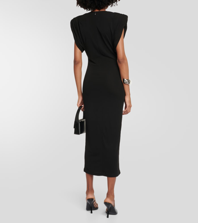 Shop Wardrobe.nyc Ruched Jersey Midi Dress In Black