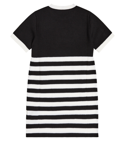 Balmain Crystal-embellished Striped Dress In Black