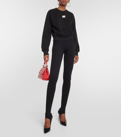 Shop Dolce & Gabbana Re-edition Embellished Sweatshirt In Black