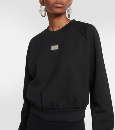 Shop Dolce & Gabbana Re-edition Embellished Sweatshirt In Black