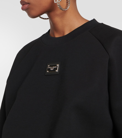 Shop Dolce & Gabbana Re-edition Embellished Sweatshirt In Black