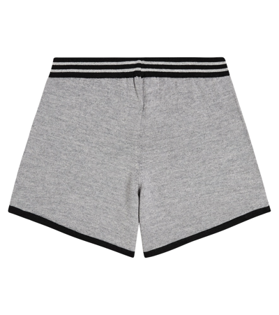 Shop Balmain Logo Wool Shorts In Grey