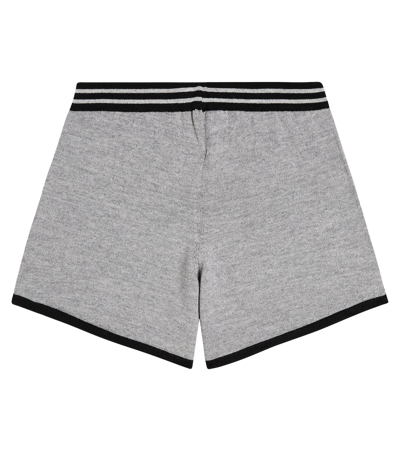Balmain Logo-print Wool Shorts In Grey