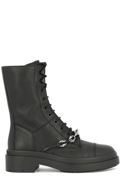 Shop Jimmy Choo Nari Combat Boots In Black