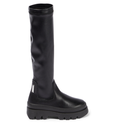 Shop Monnalisa Leather Combat Boots In Black