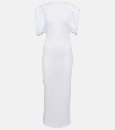 Shop Wardrobe.nyc Ruched Jersey Midi Dress In White