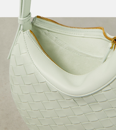 Shop Bottega Veneta Drop Small Leather Shoulder Bag In Green