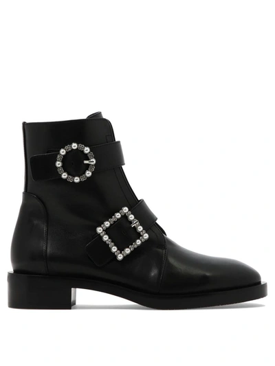 Shop Stuart Weitzman "ryder Pearl" Ankle Boots In Black